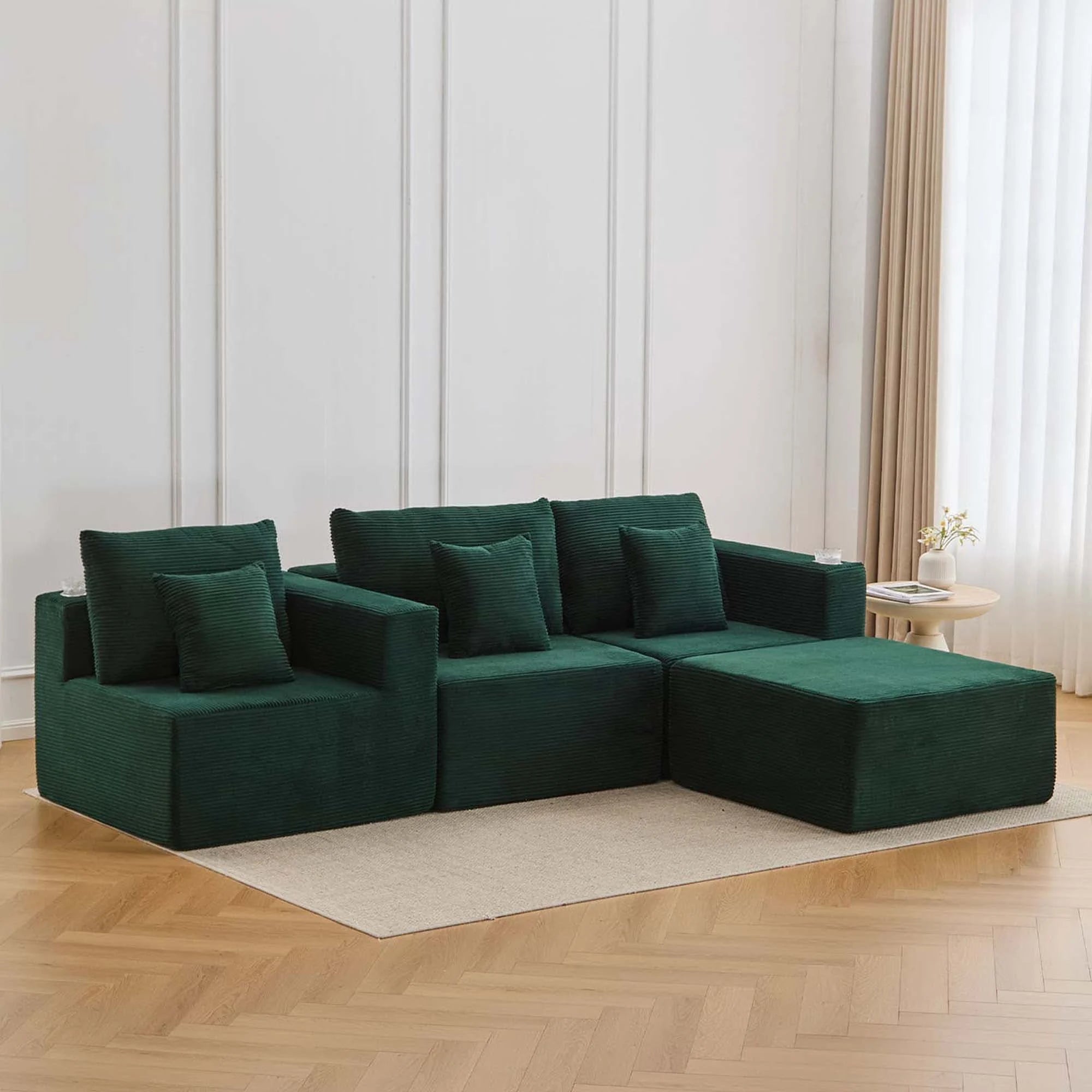 Hestia Canapé modulaire compressé avec rangements et porte-gobelets