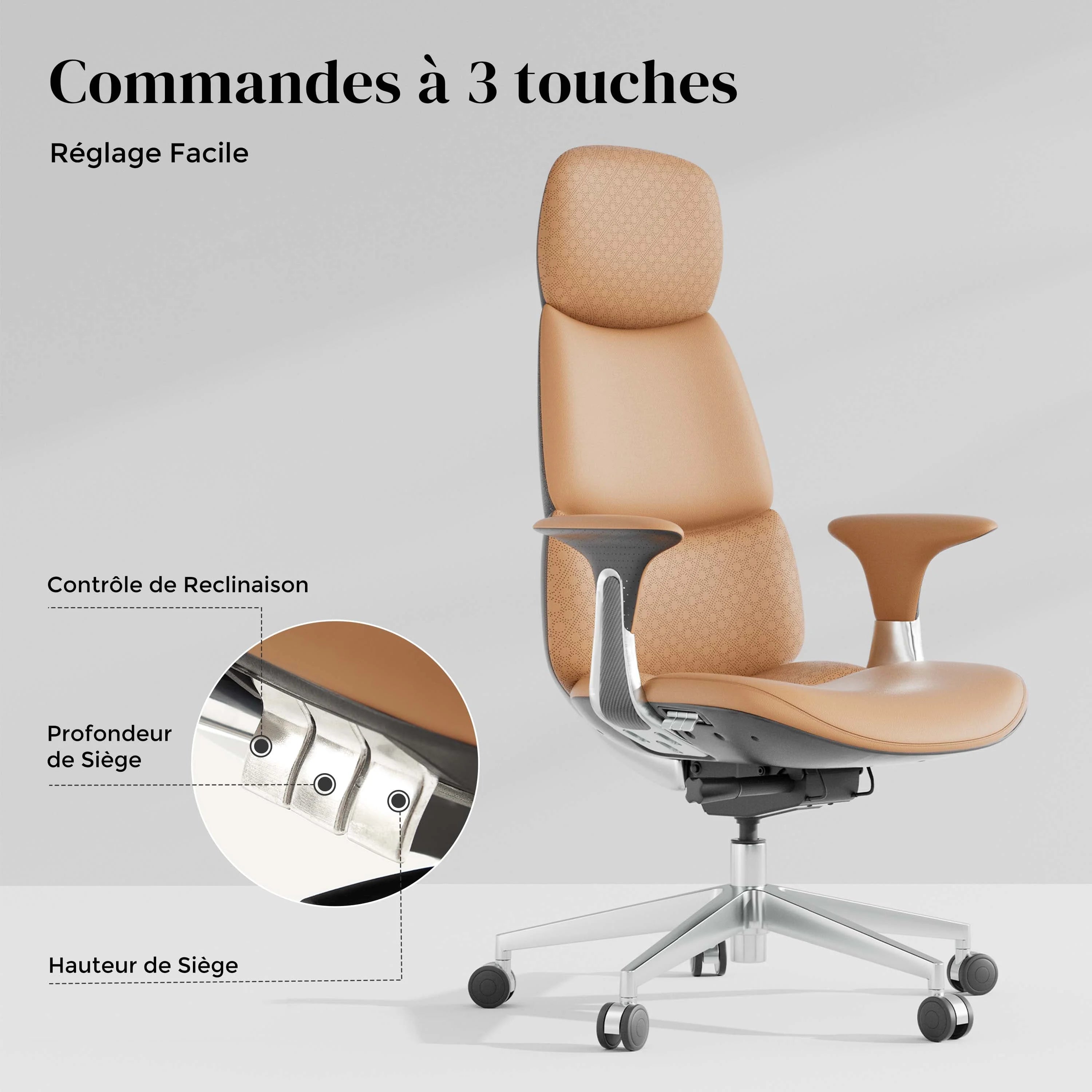 Nyla Chaise en Cuir avec Réglage Facile
