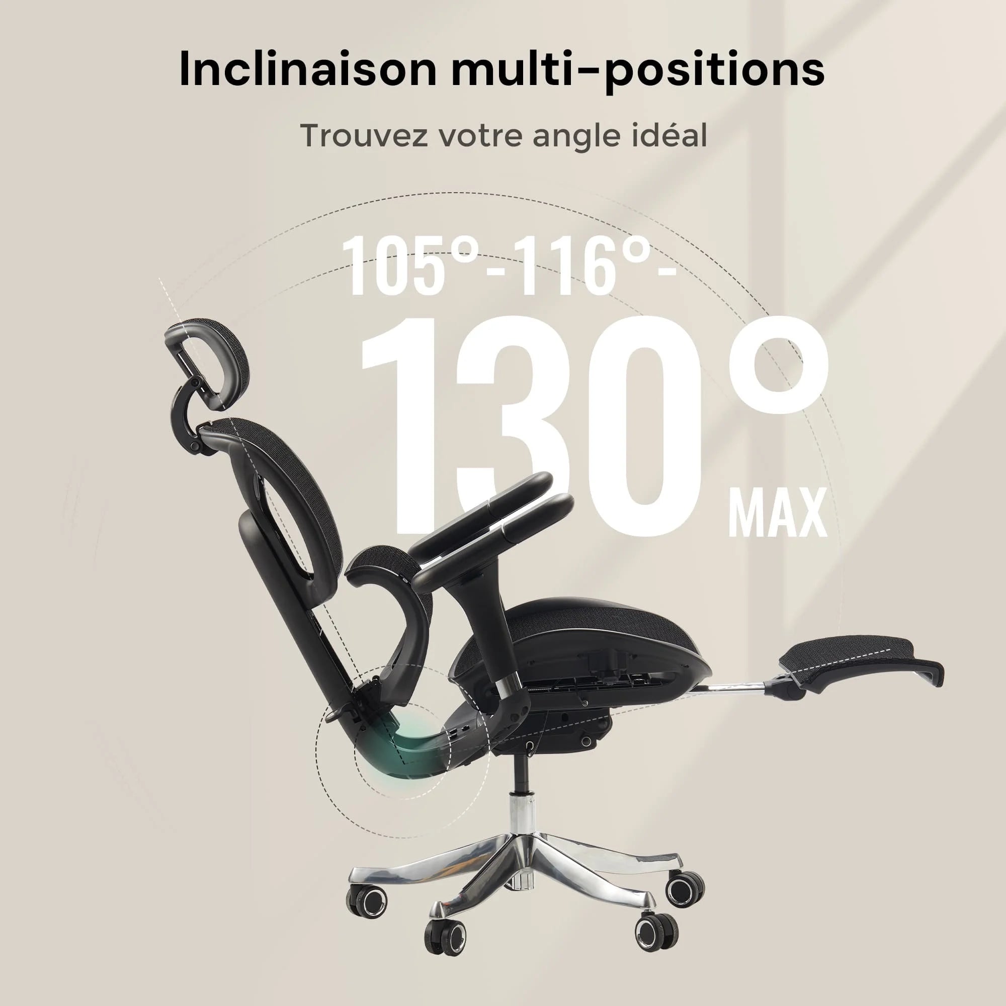 S9 Pro Chaise de bureau ergonomique avec réglage One-Touch
