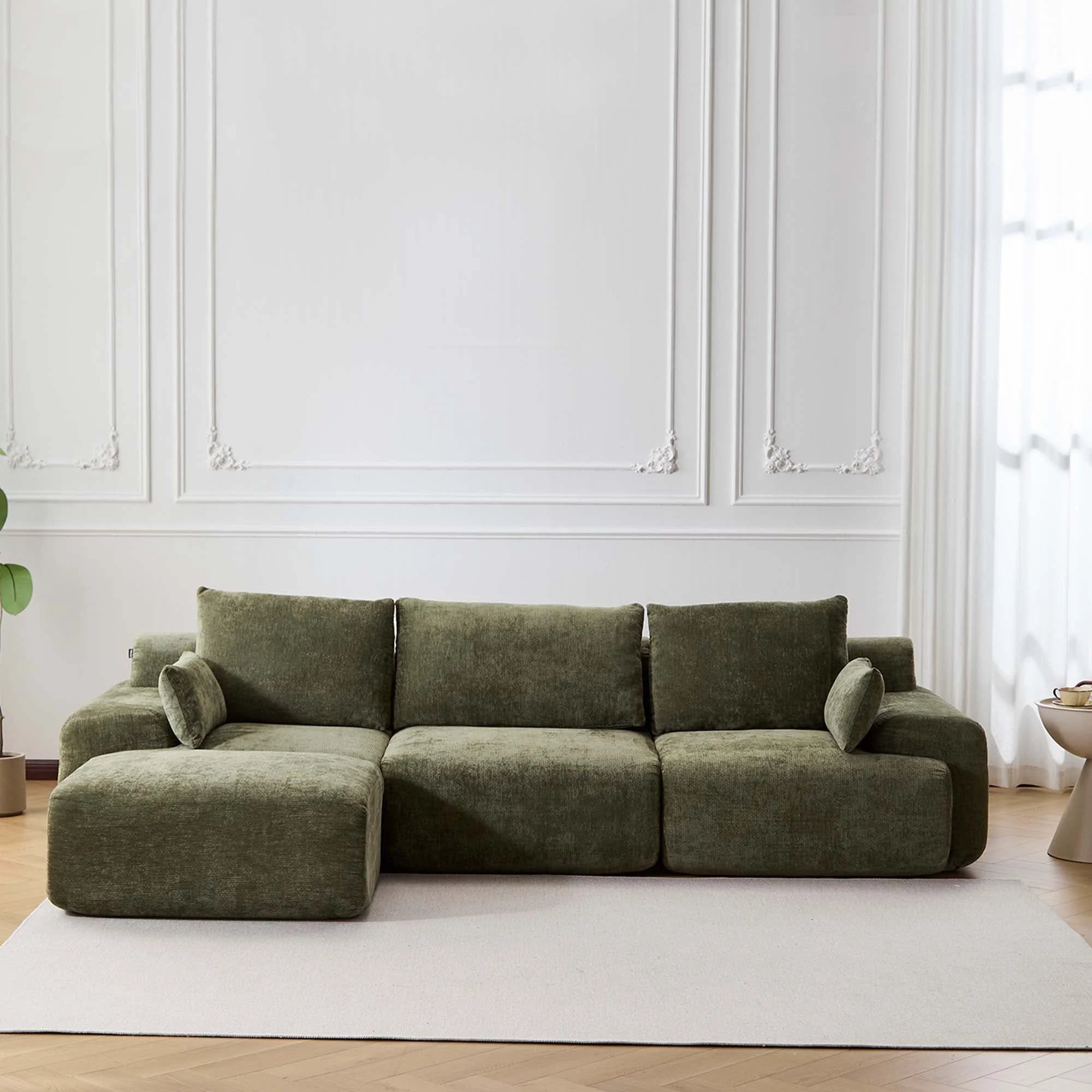 Zeus Canapé Sectionnel Compressé avec Pouf