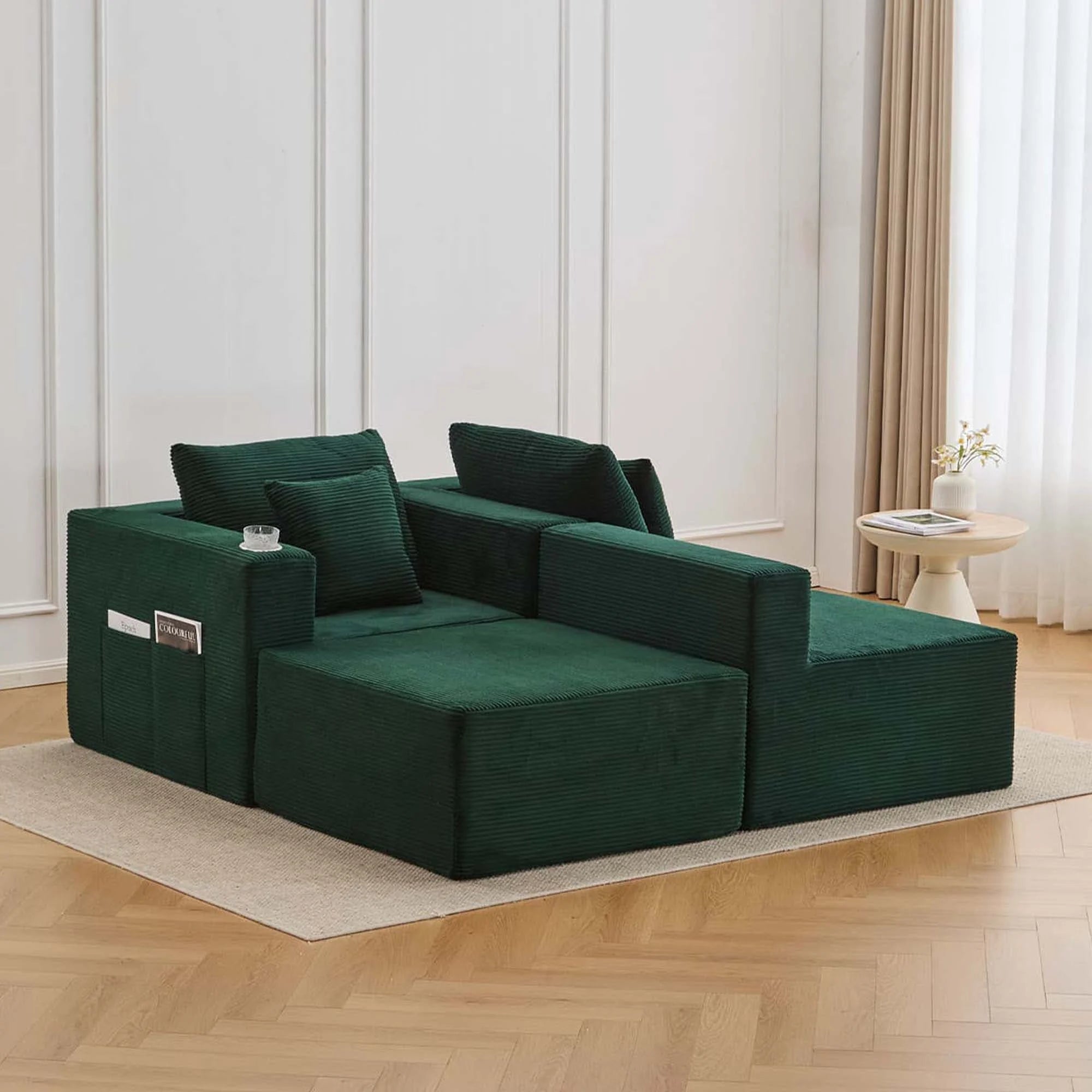 Hestia Canapé modulaire compressé avec rangements et porte-gobelets