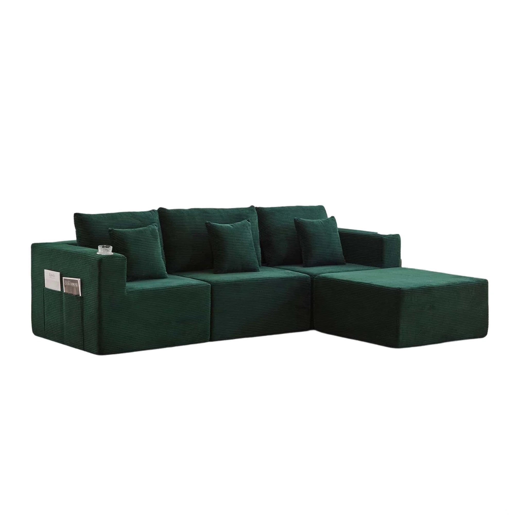 Hestia Canapé modulaire compressé avec rangements et porte-gobelets