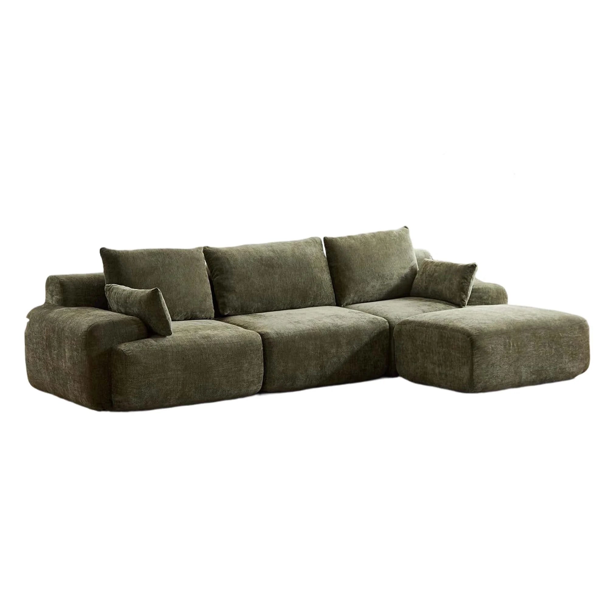 Zeus Canapé Sectionnel Compressé avec Pouf