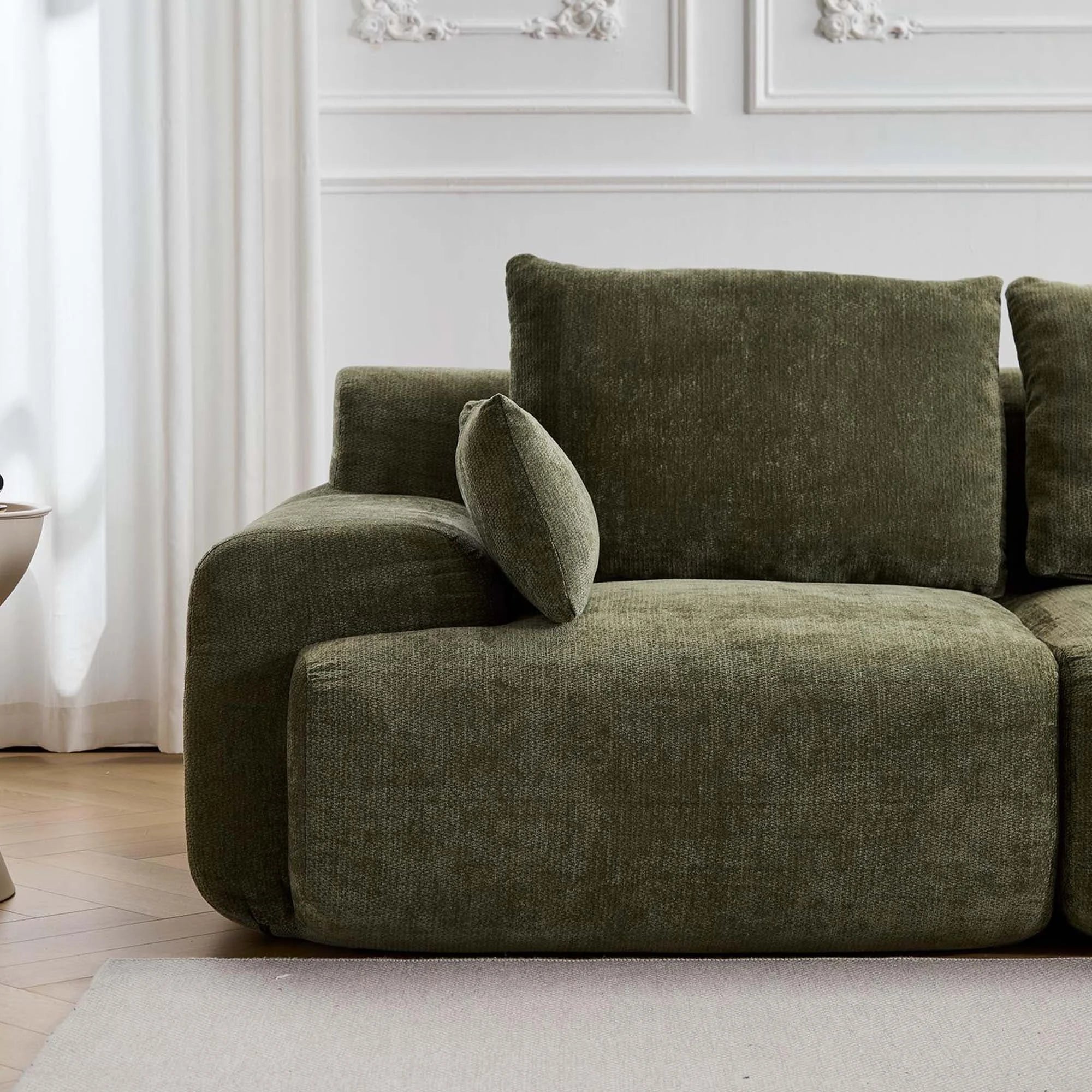Zeus Canapé Sectionnel Compressé avec Pouf