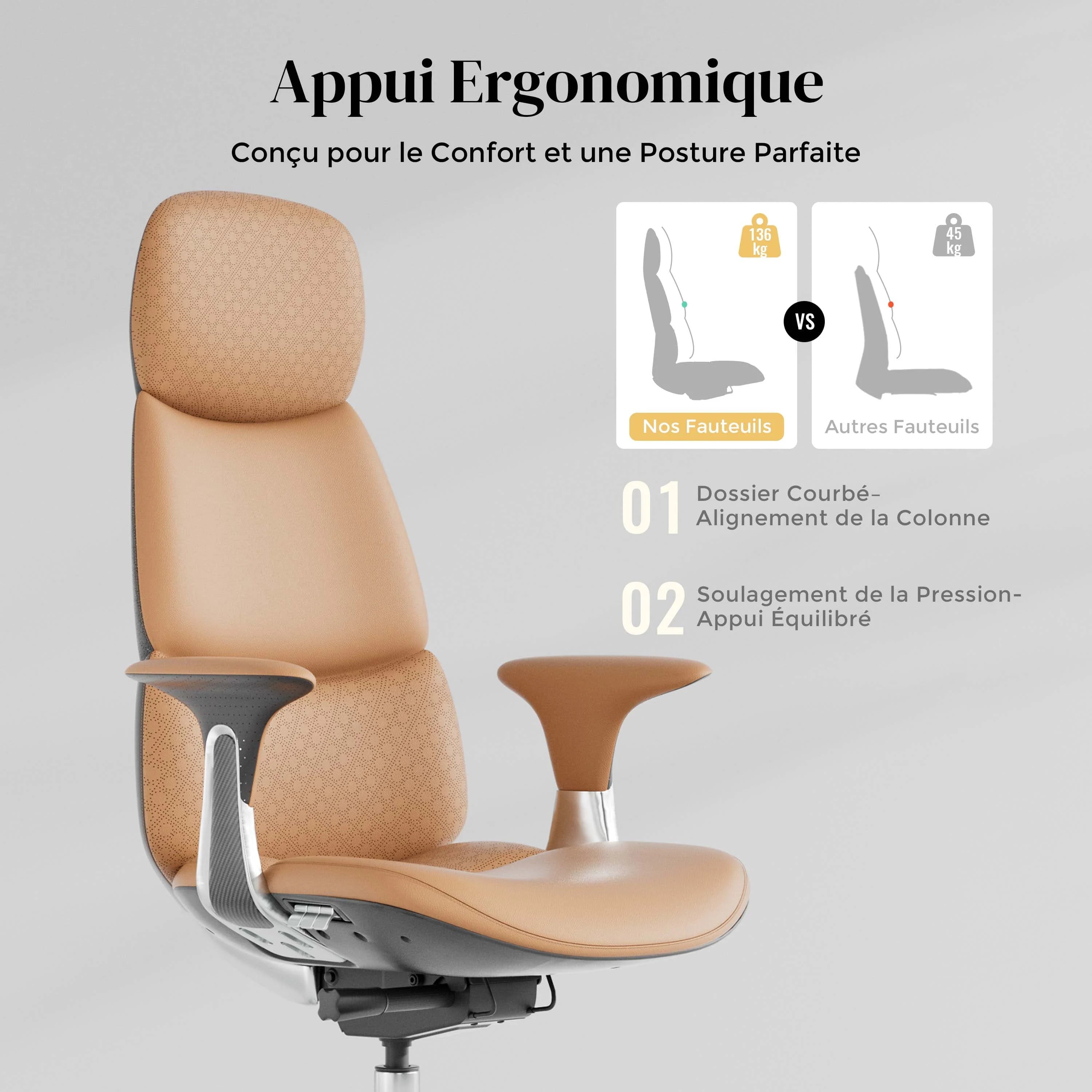 Nyla Chaise en Cuir avec Réglage Facile