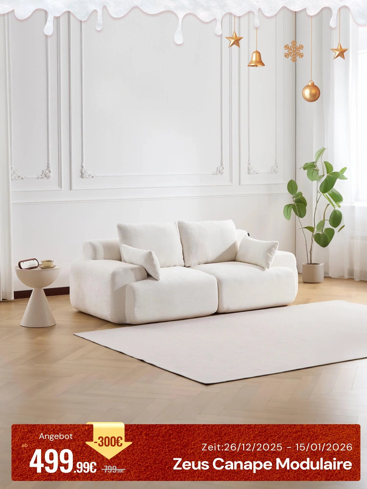 Zeus Canapé Modulaire Sectionnel Compressé 2 Places