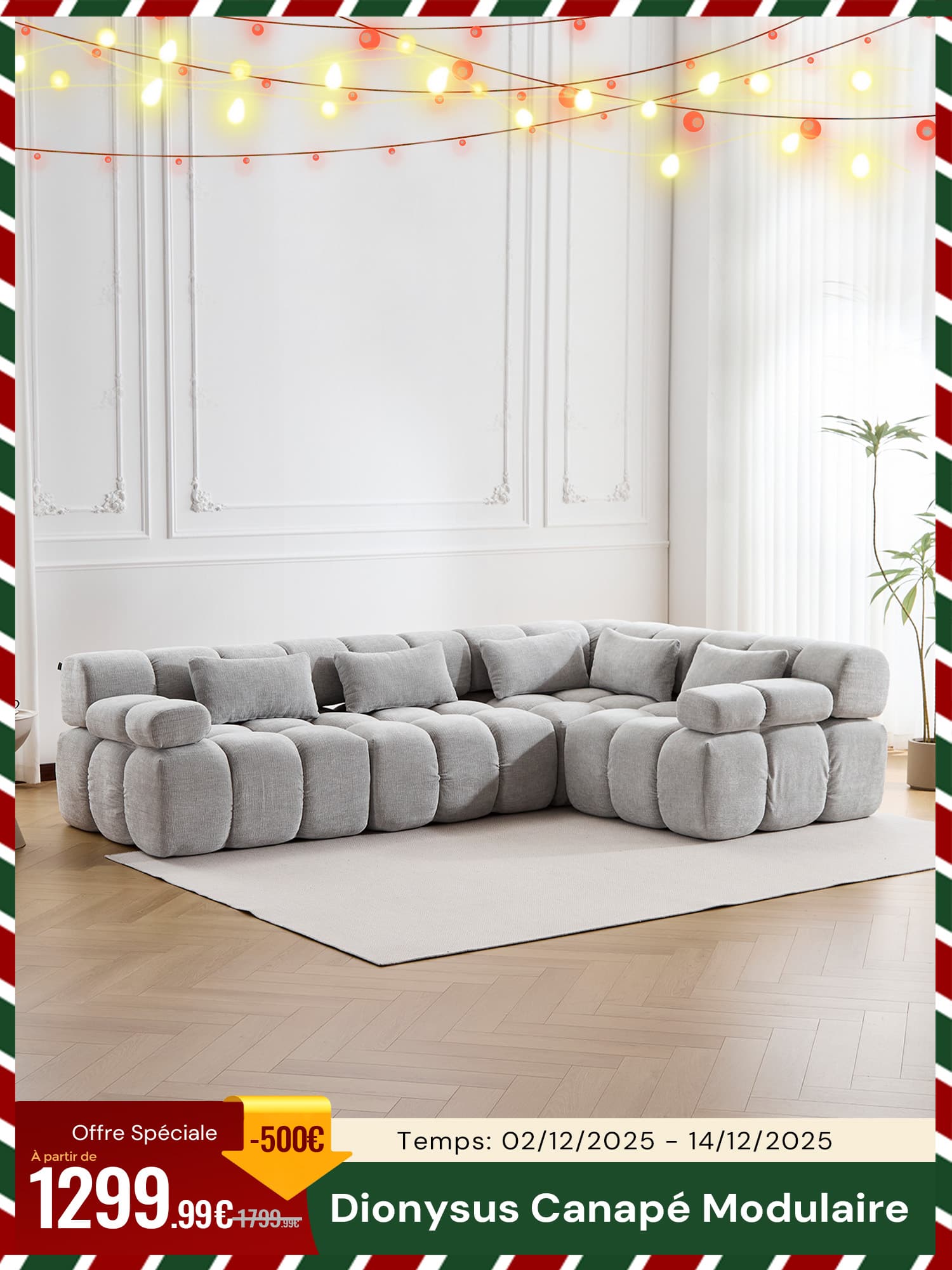 Dionysus Canapé Modulaire Sectionnel Compressé