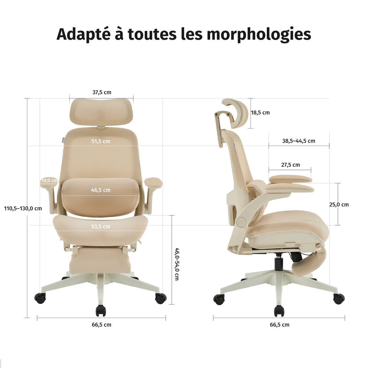 Welax S4 Pro – Chaise de bureau ergonomique avec dossier pliable
