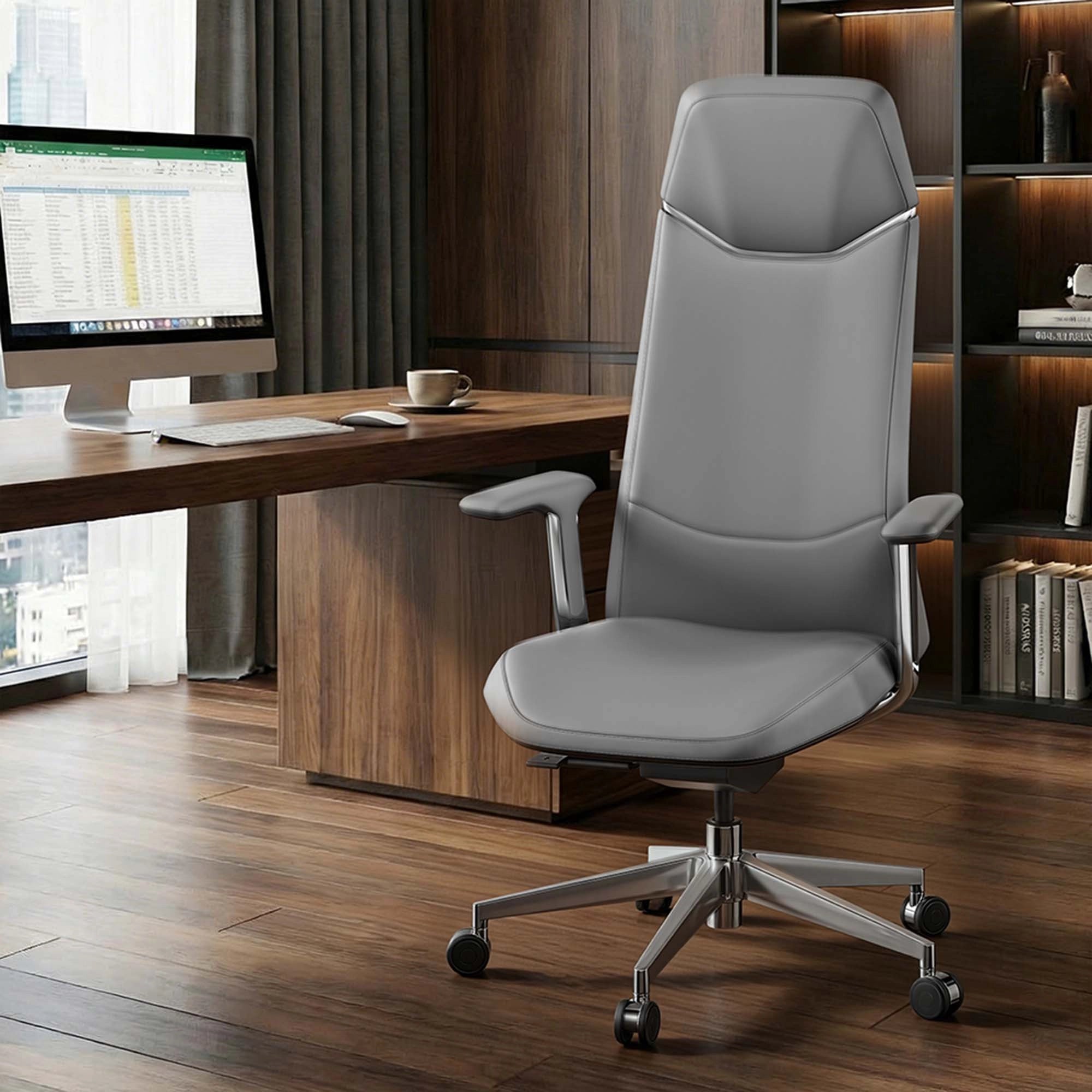 Neris Chaise de Bureau en Cuir avec Meilleur Rapport Qualité-Prix