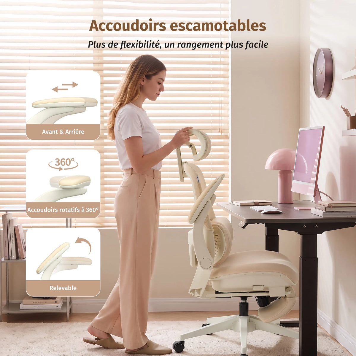 Welax S4 Pro – Chaise de bureau ergonomique avec dossier pliable