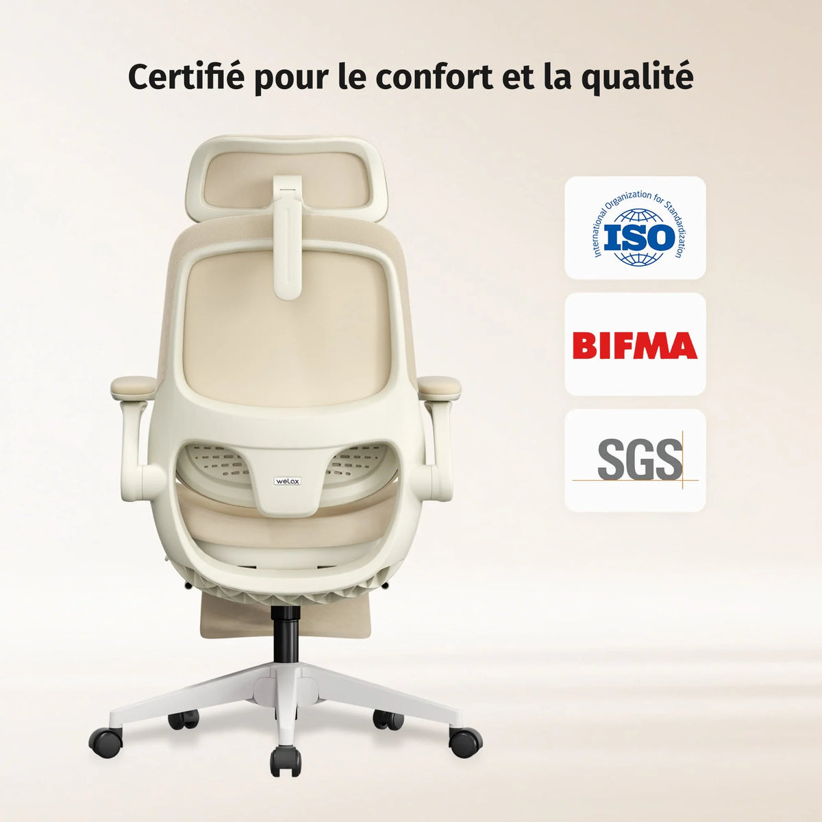 Welax S4 Pro – Chaise de bureau ergonomique avec dossier pliable
