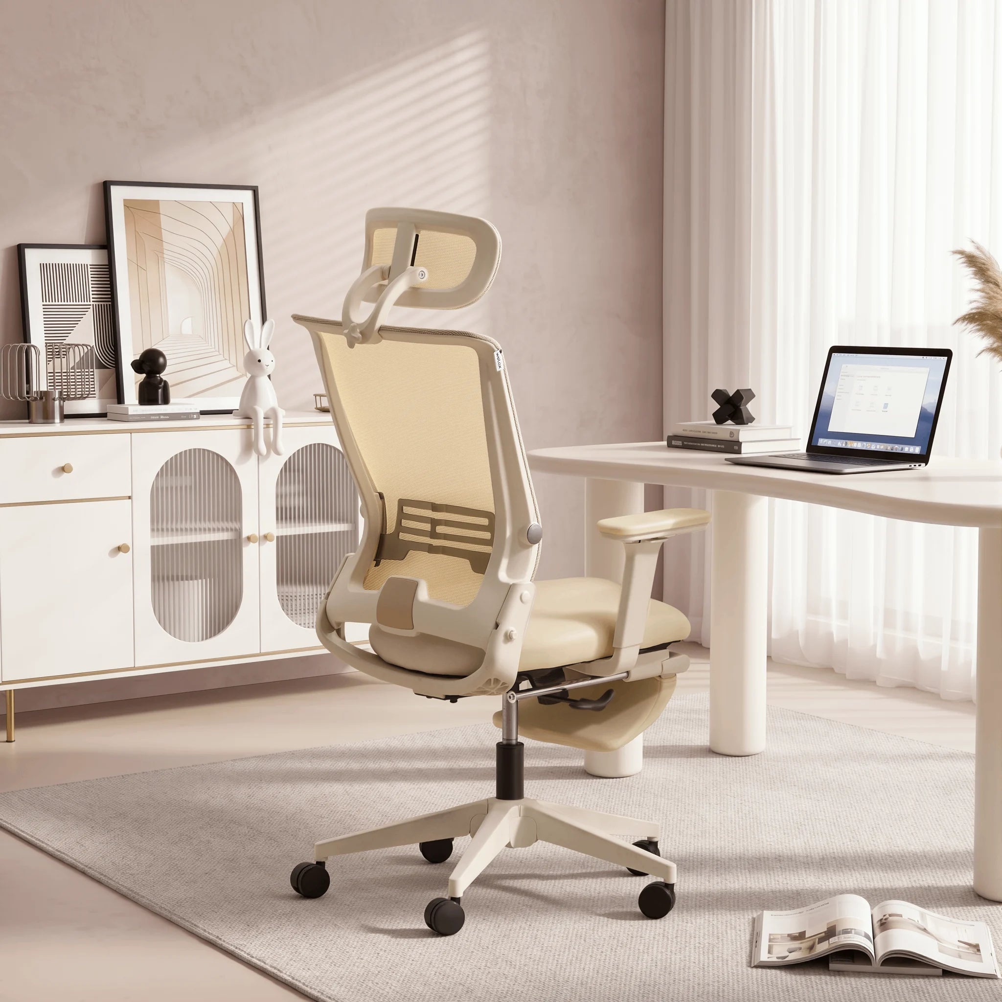 S4 Chaise de bureau ergonomique avec dossier rabattable