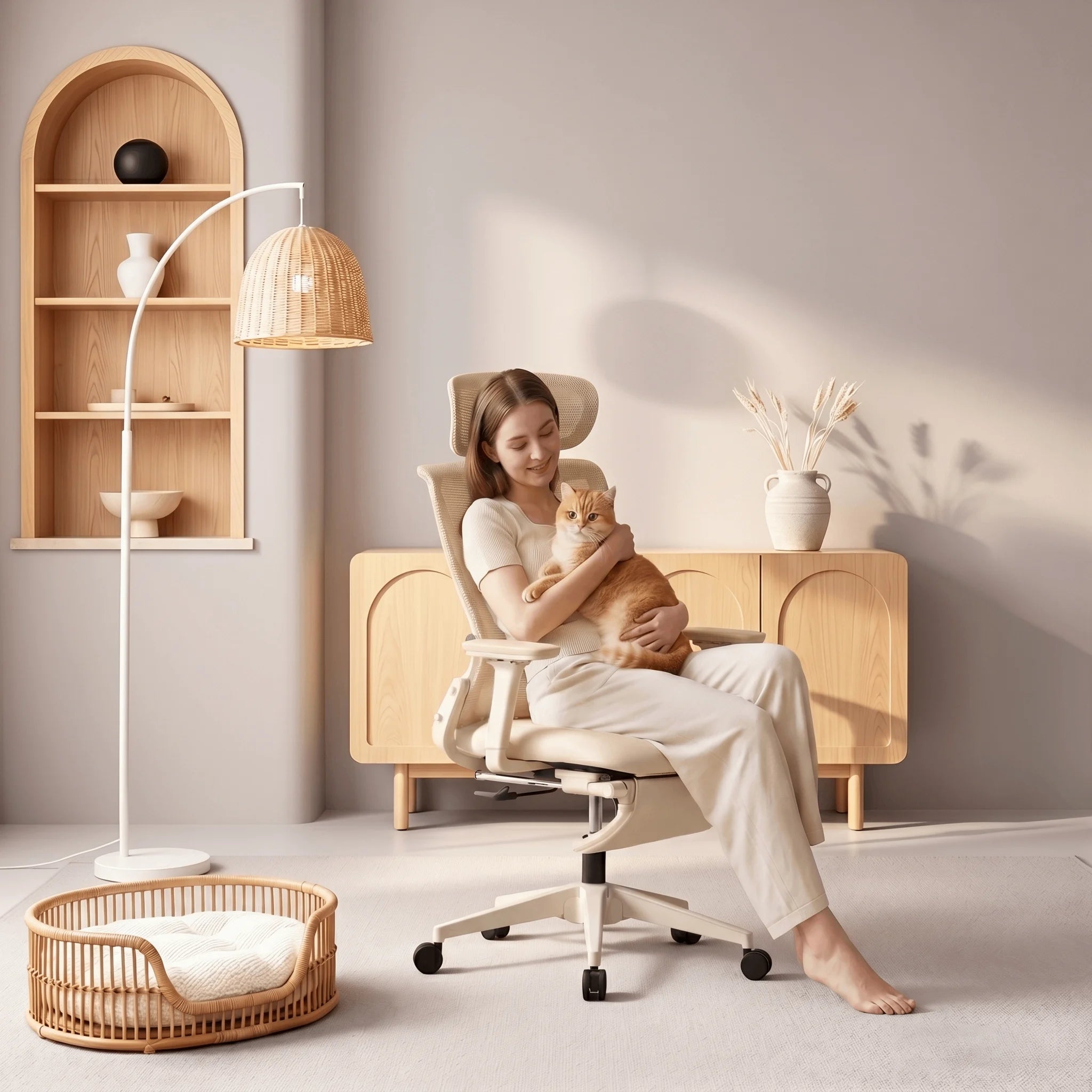 S4 Chaise de bureau ergonomique avec dossier rabattable