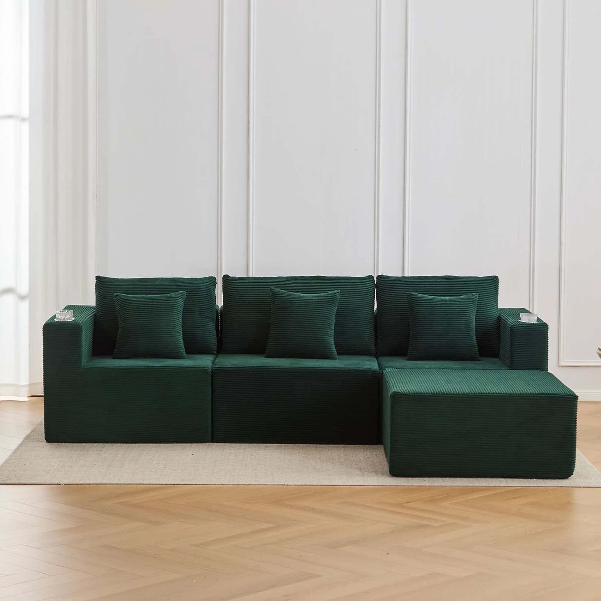 Hestia Canapé modulaire compressé avec rangements et porte-gobelets