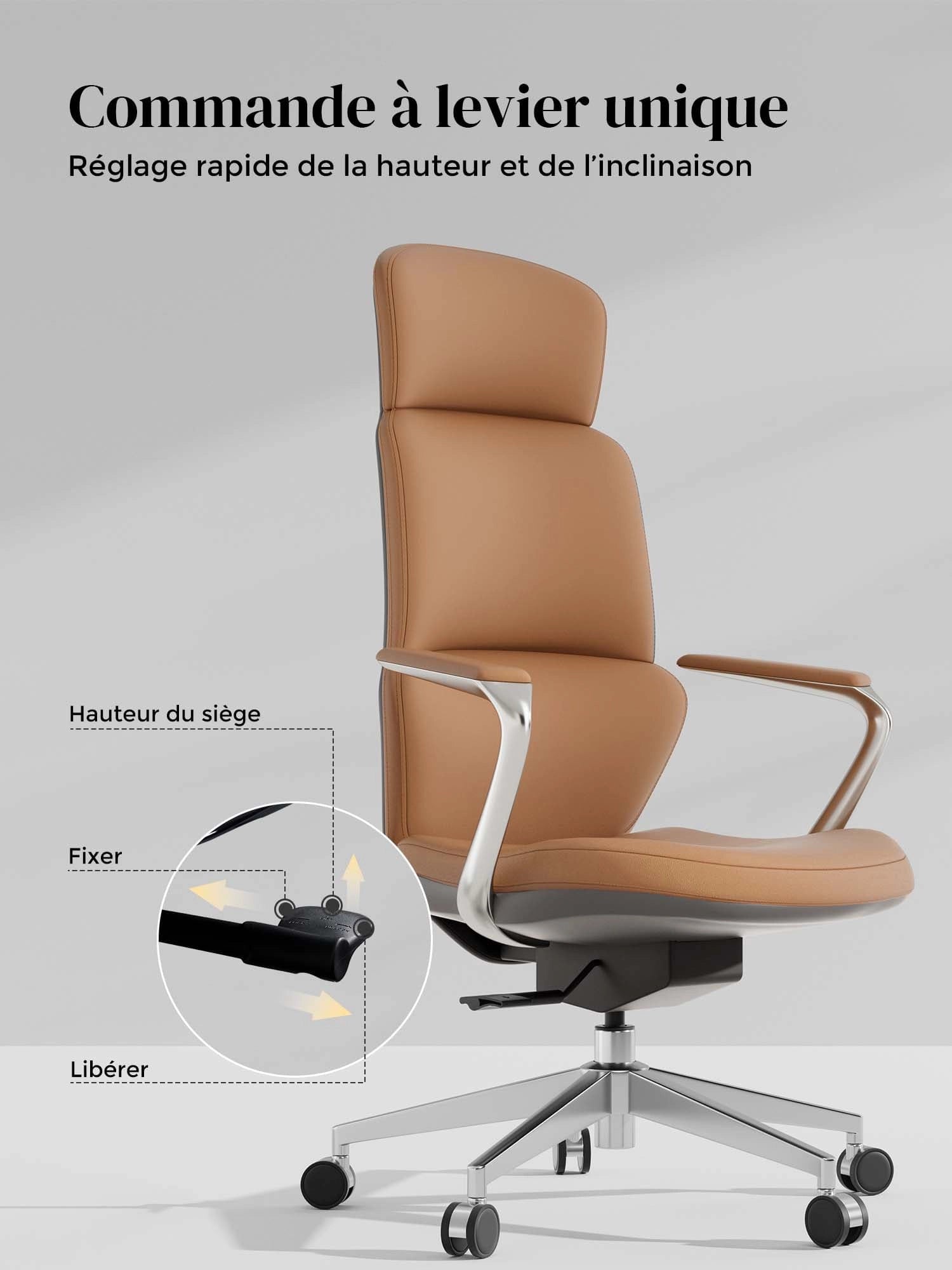 Nolan Chaise en Cuir avec Design Classique