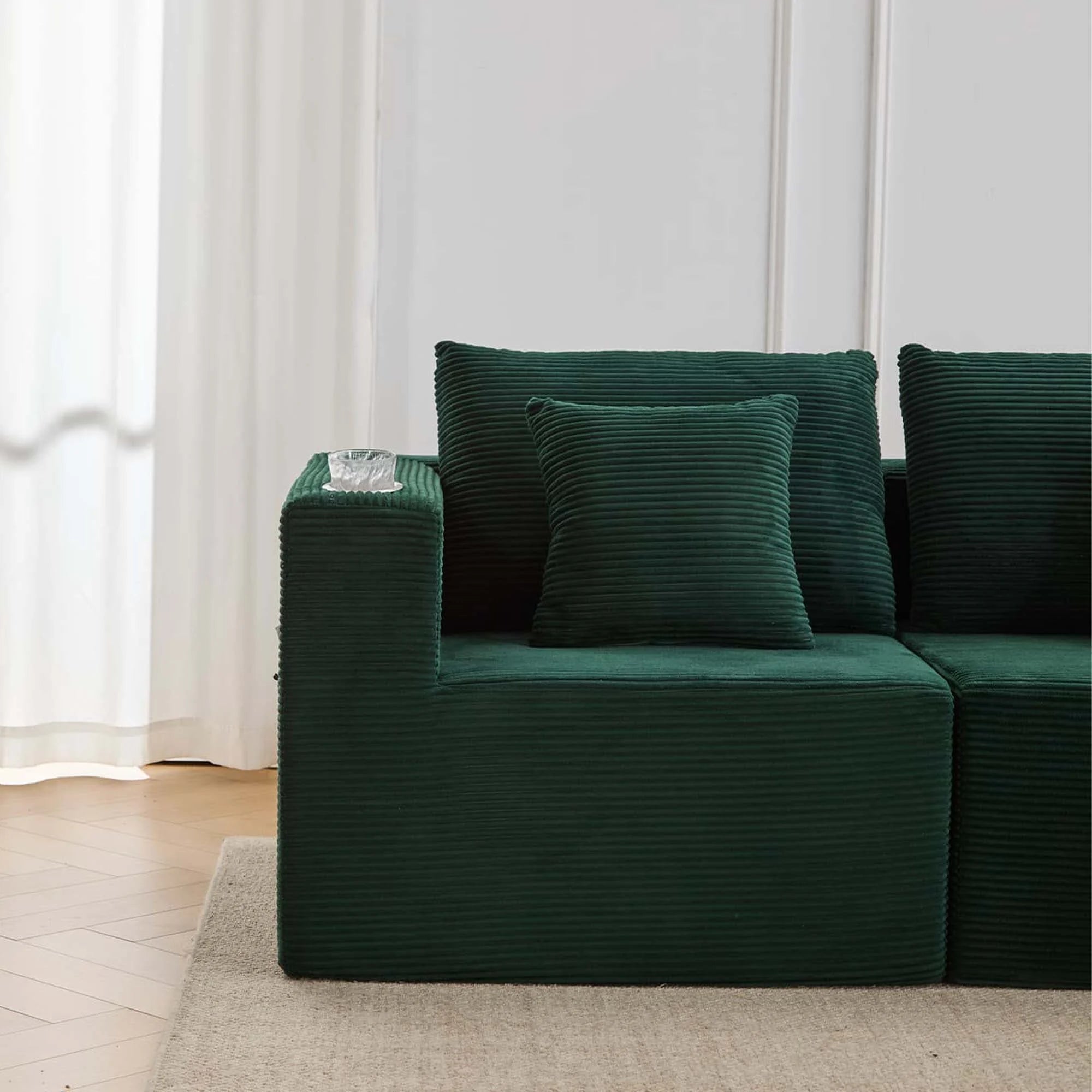 Hestia Canapé modulaire compressé avec rangements et porte-gobelets
