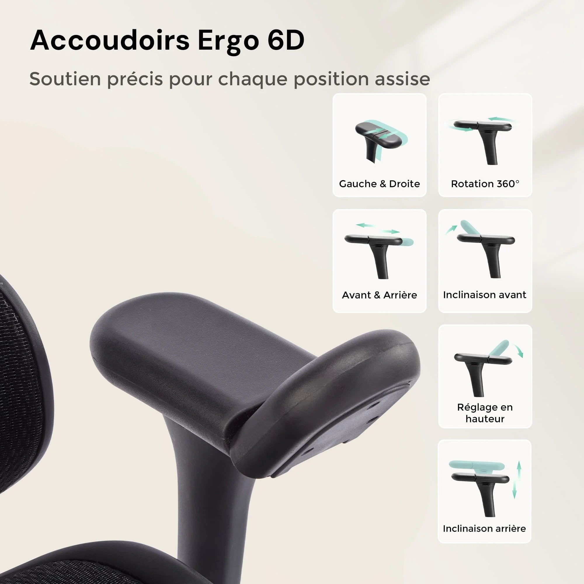 S9 Pro Chaise de bureau ergonomique avec réglage One-Touch