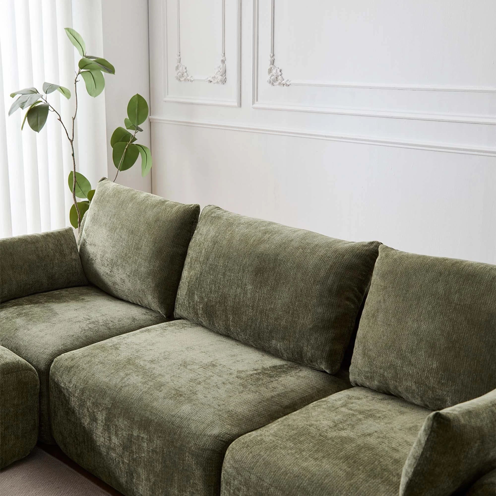 Zeus Canapé Sectionnel Compressé avec Pouf