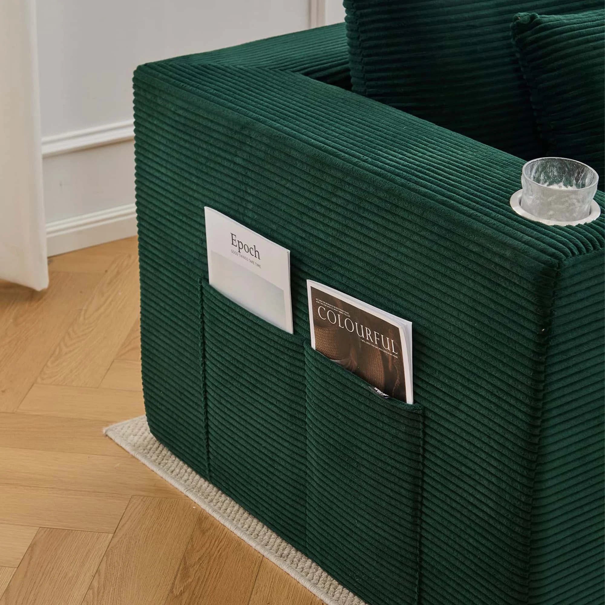 Hestia Canapé modulaire compressé avec rangements et porte-gobelets
