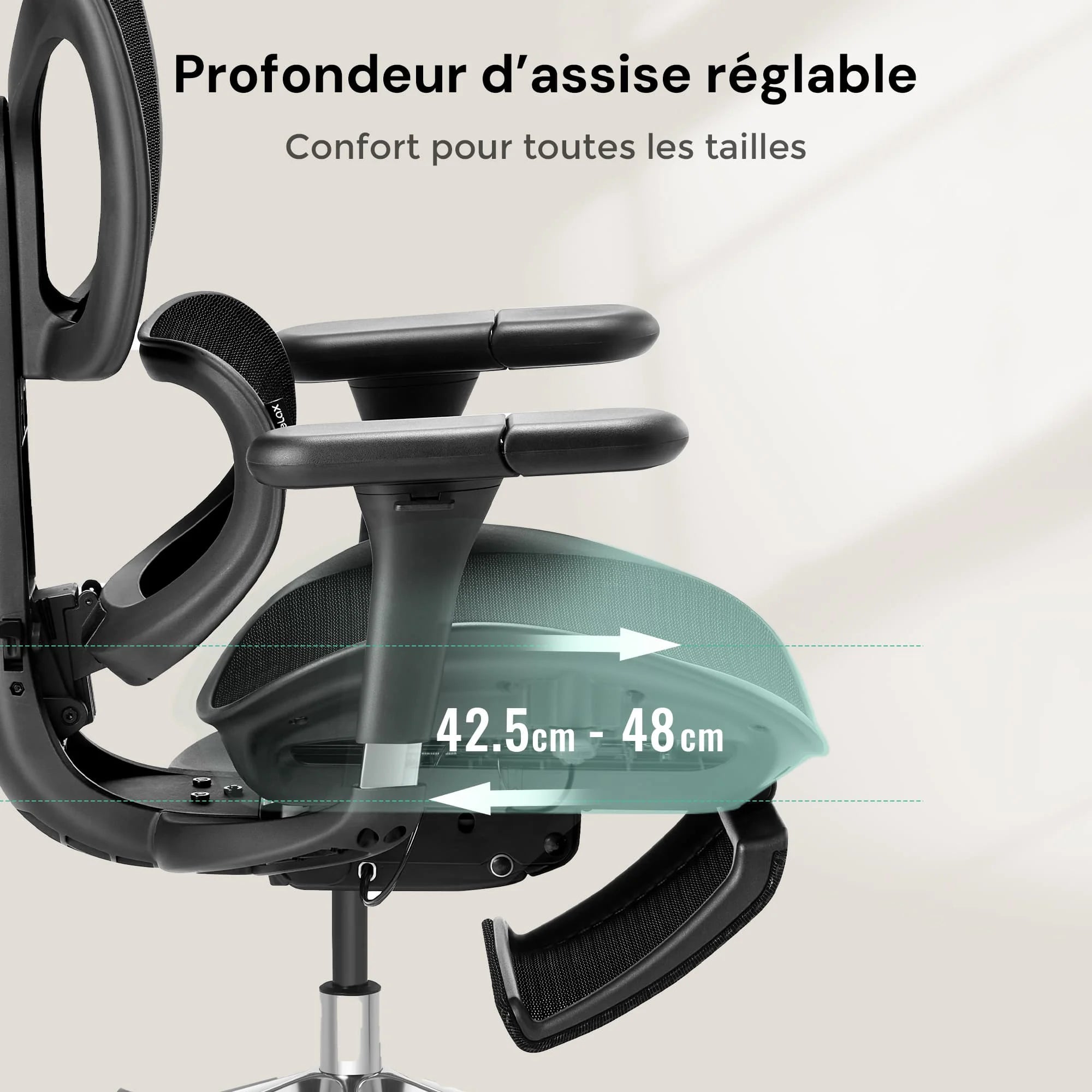 S9 Pro Chaise de bureau ergonomique avec réglage One-Touch