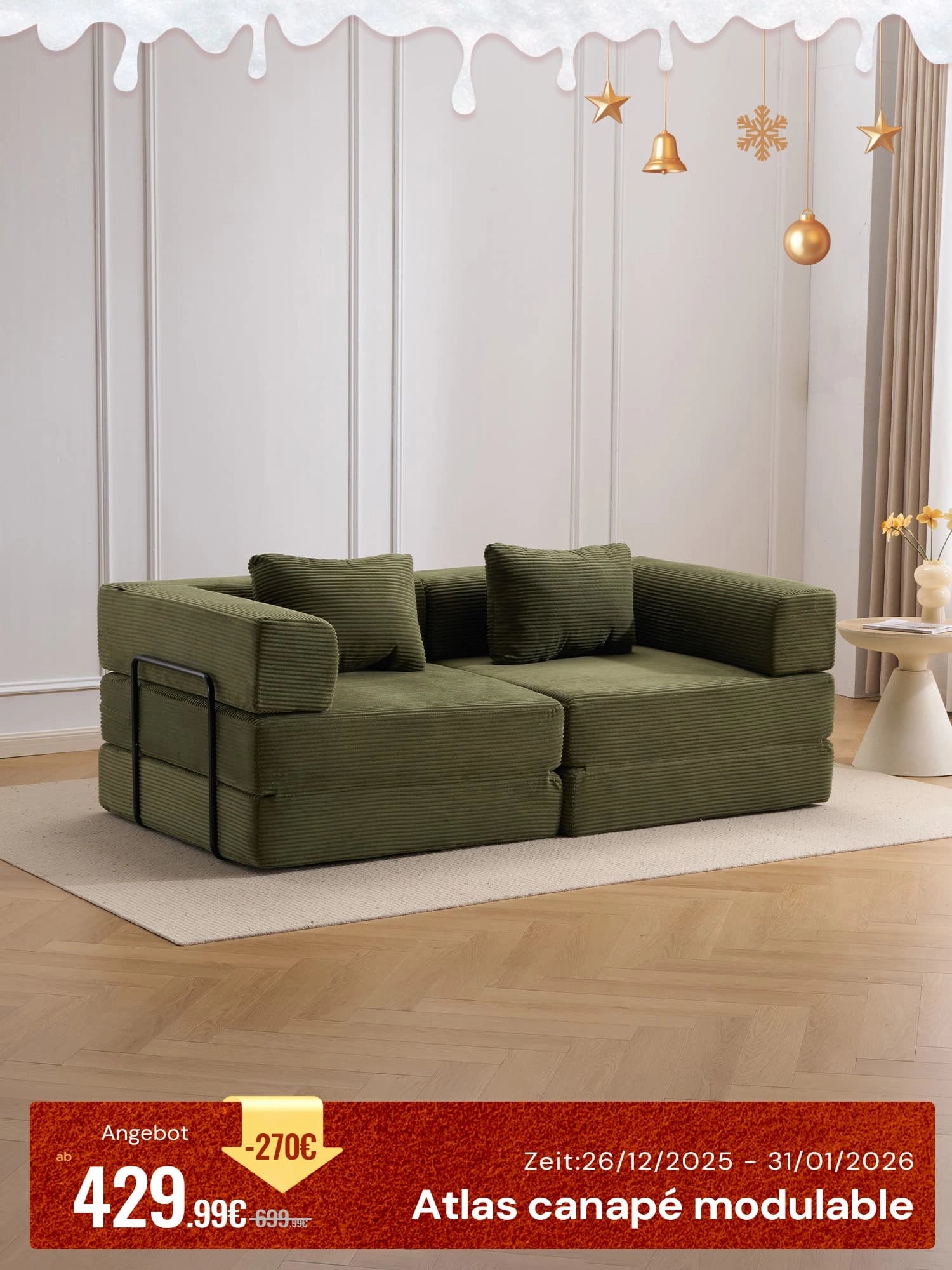 Atlas Canapé modulable sectionnel compressé