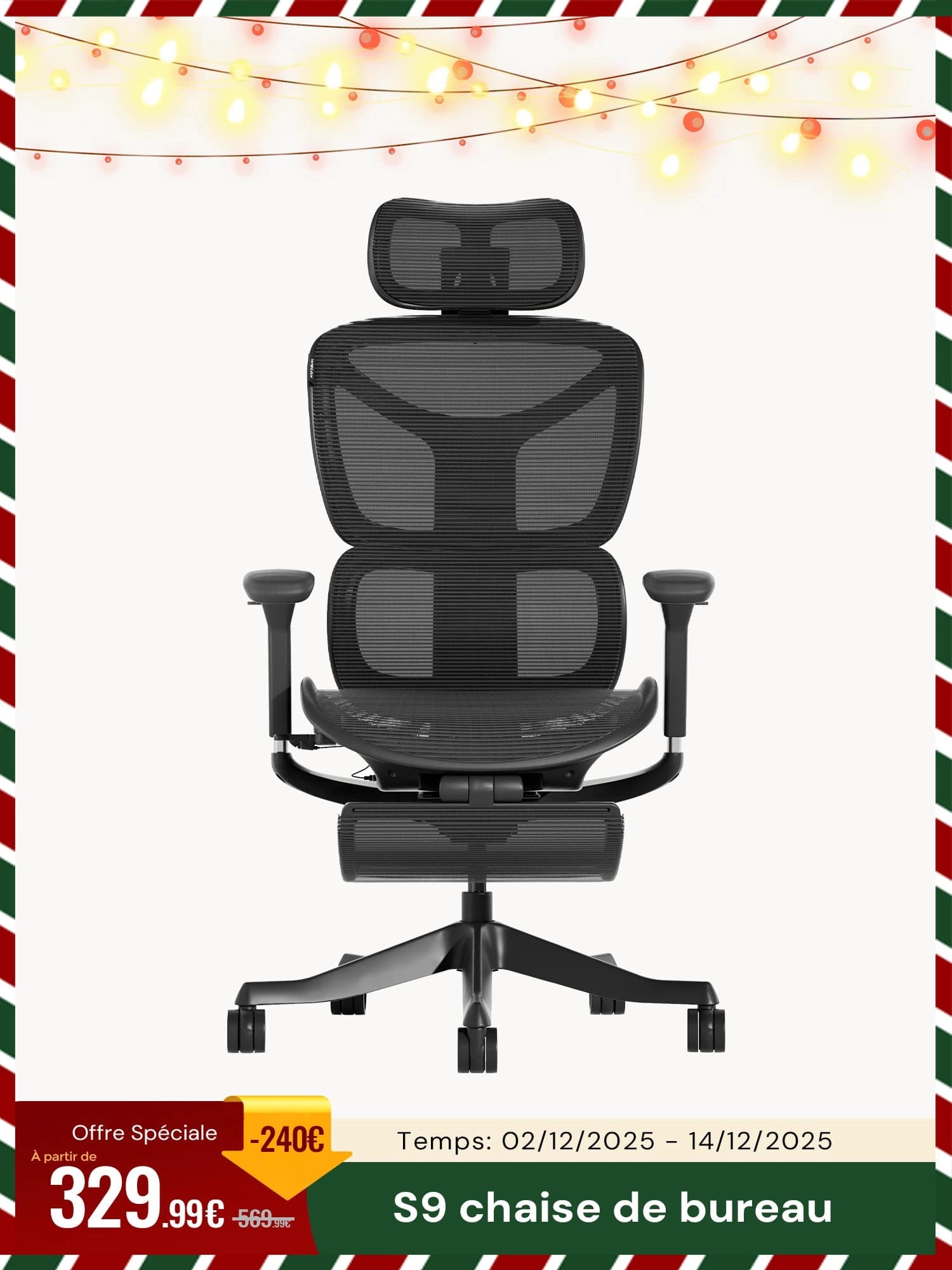 S9 Chaise de Bureau Érgonómique de Base