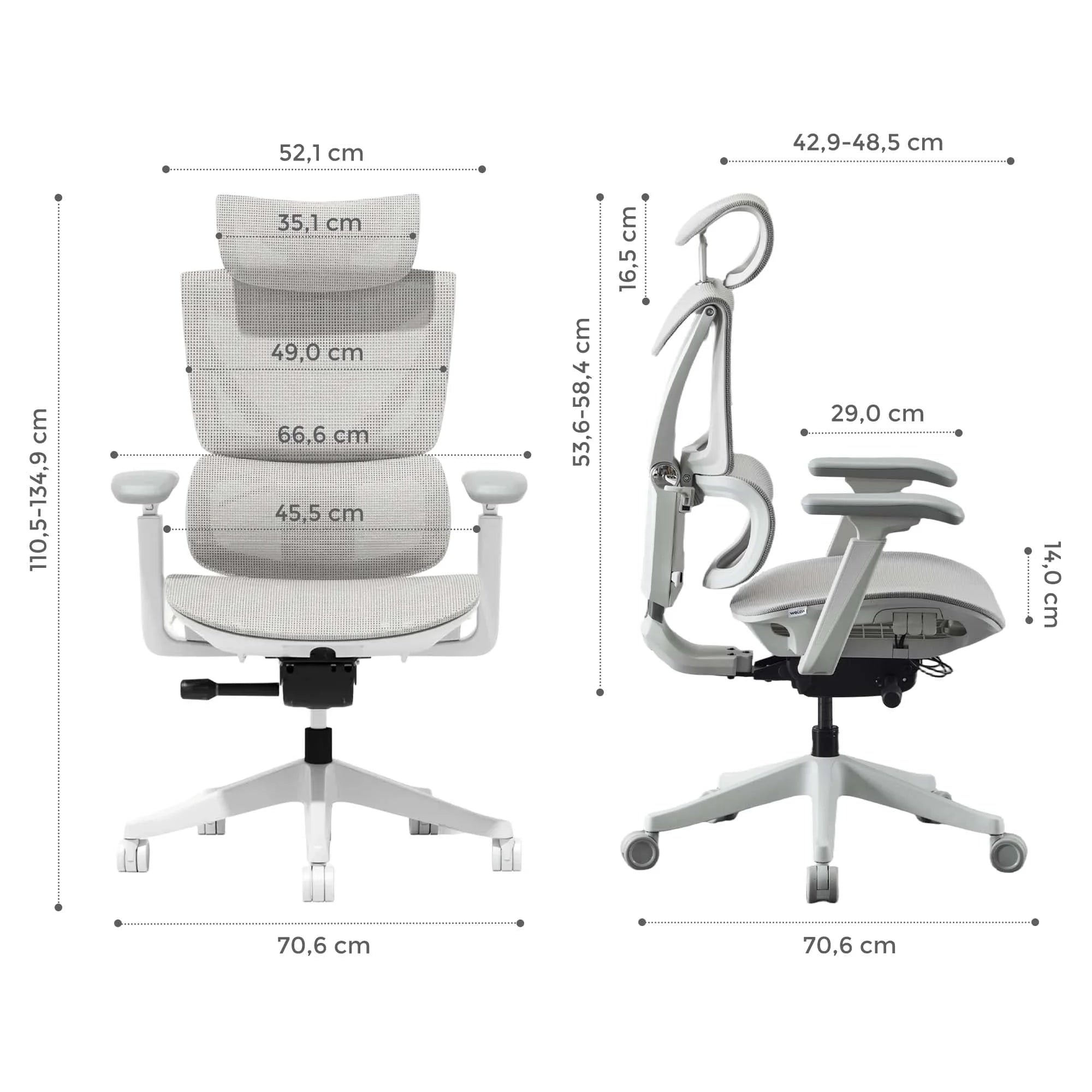S7 Chaise de bureau ergonomique avec réglage à trois boutons