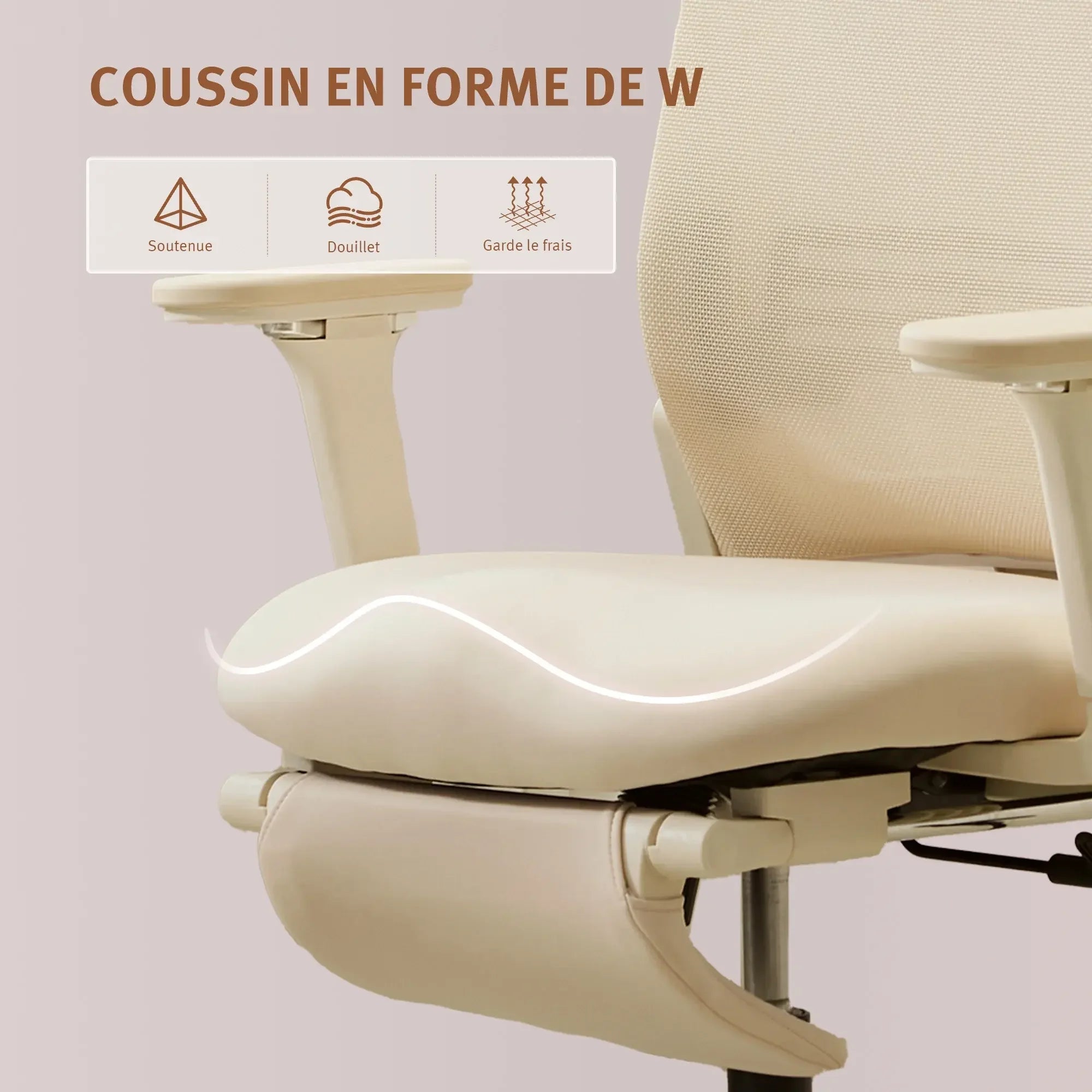 S4 Chaise de bureau ergonomique avec dossier rabattable