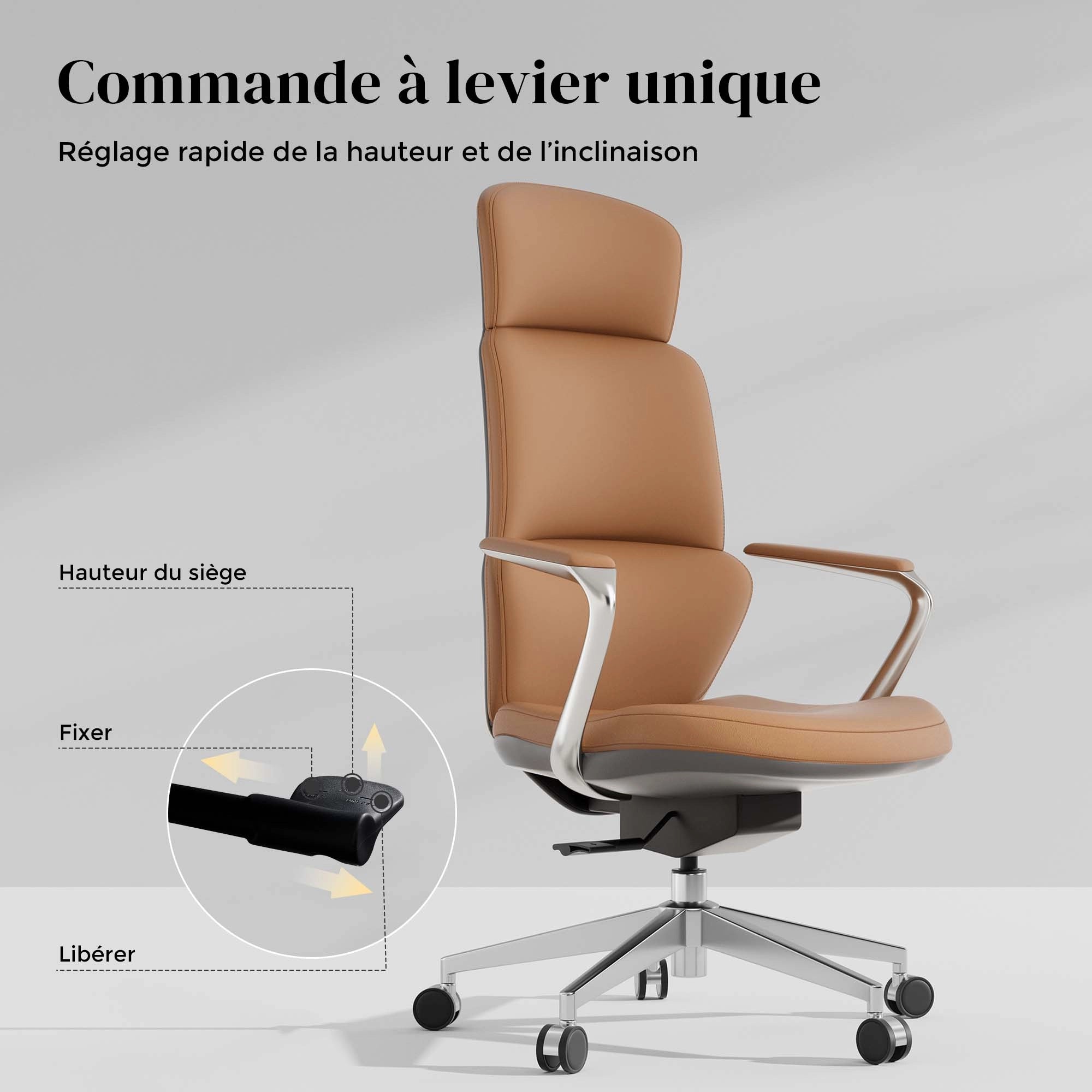 Nolan Chaise en Cuir avec Design Classique