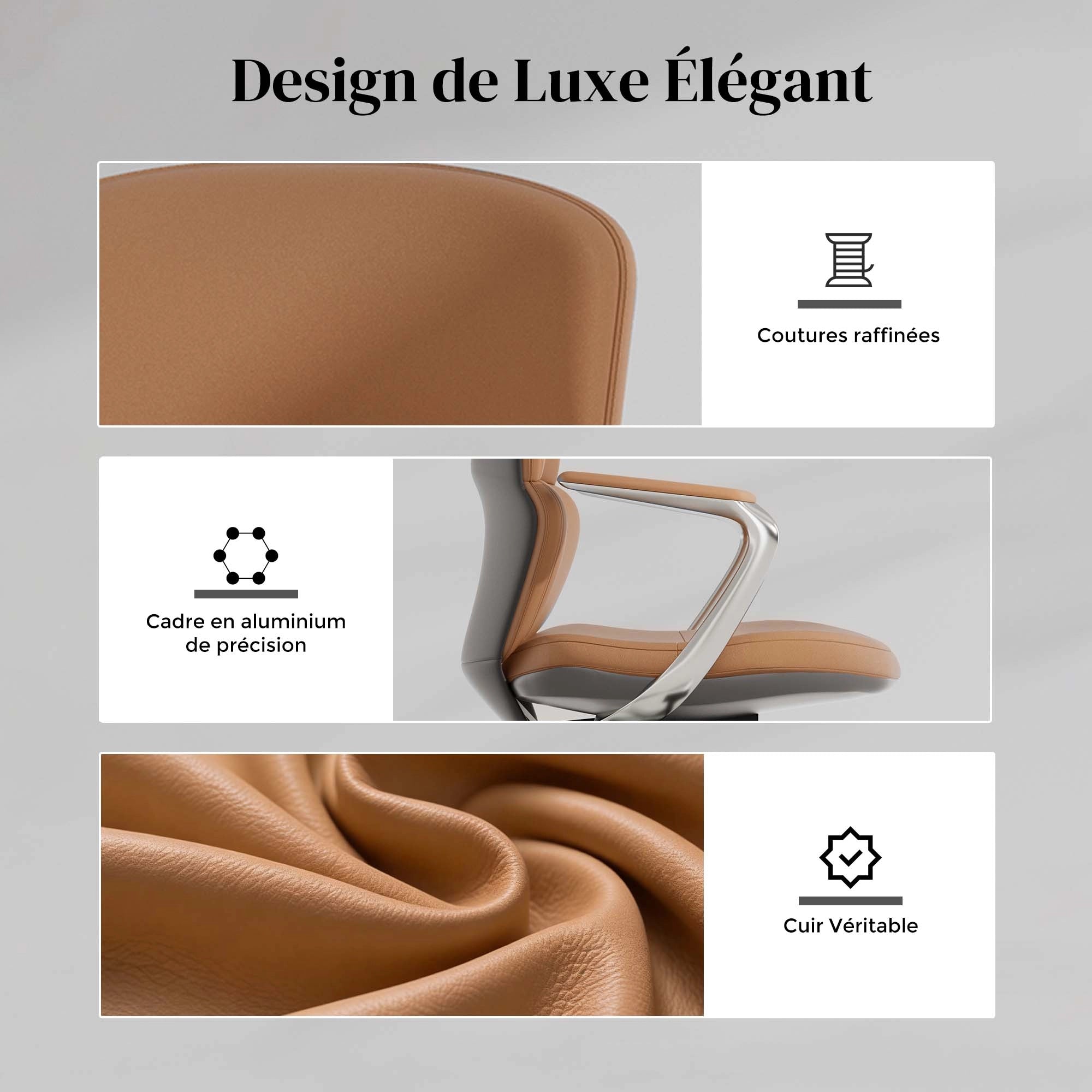 Nolan Chaise en Cuir avec Design Classique