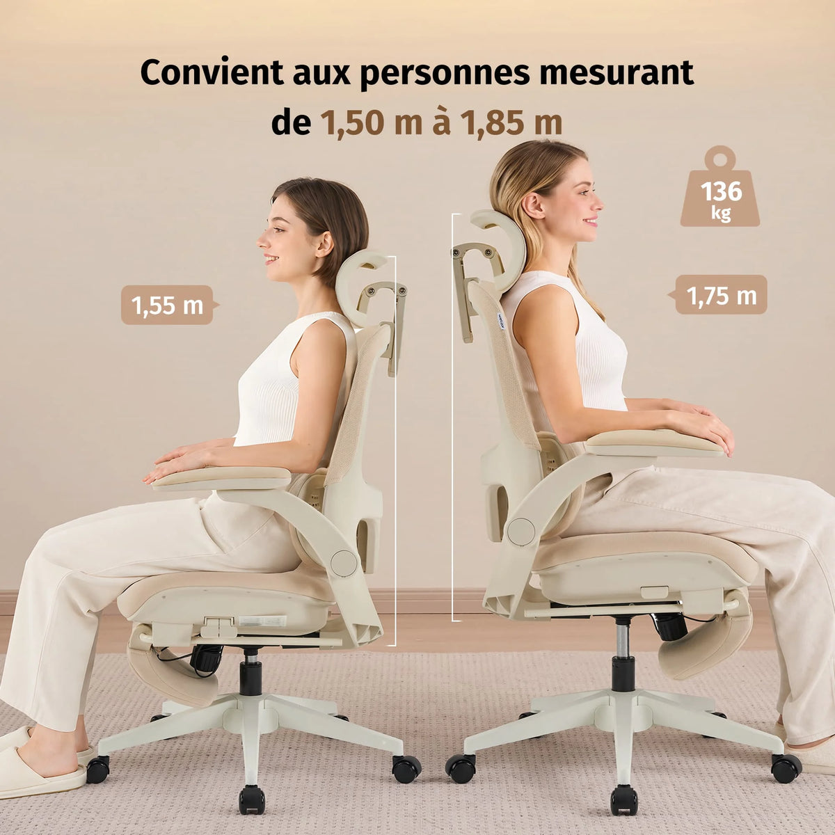 Welax S4 Pro – Chaise de bureau ergonomique avec dossier pliable