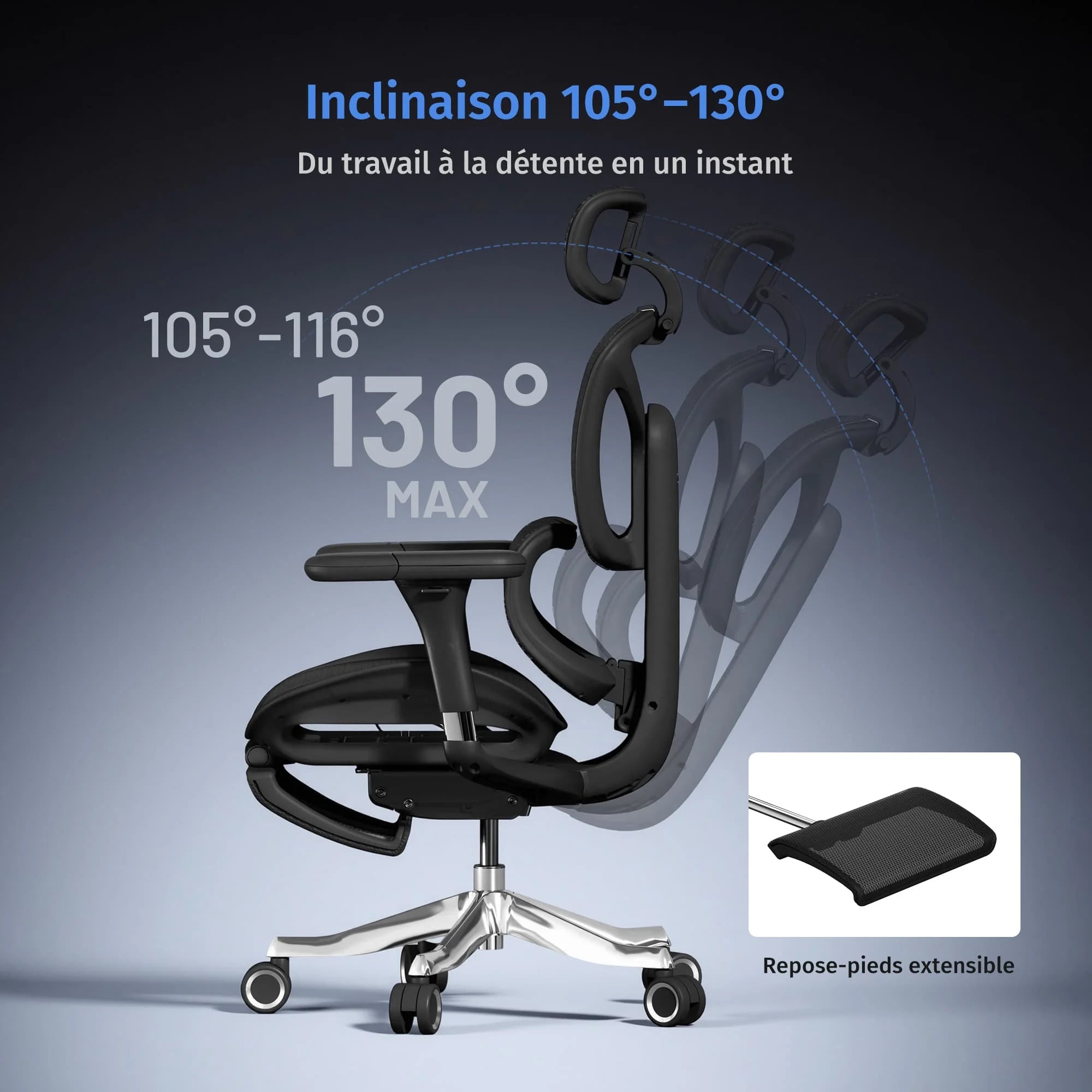 S9 Pro Chaise de bureau ergonomique avec réglage One-Touch