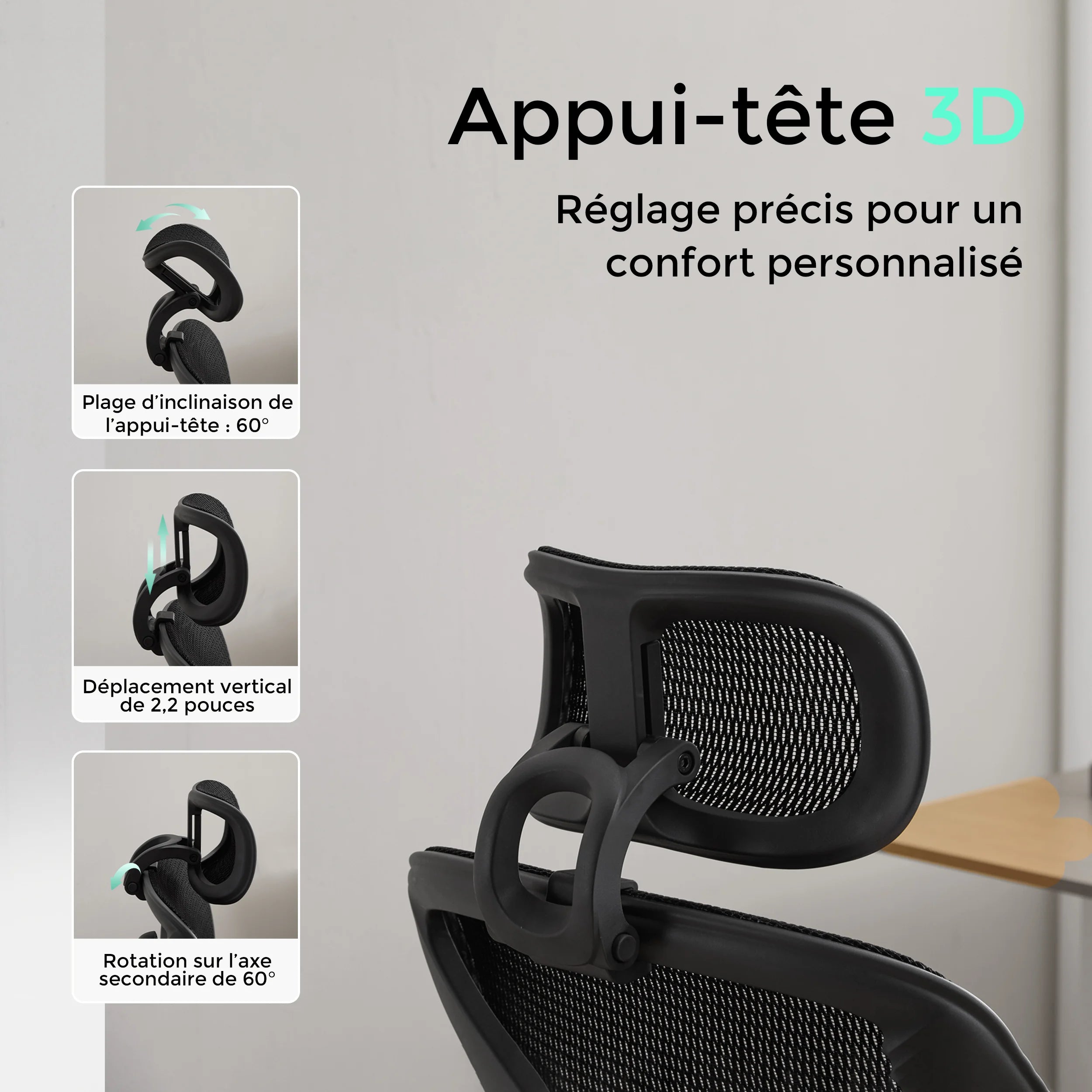 S9 Pro Chaise de bureau ergonomique avec réglage One-Touch